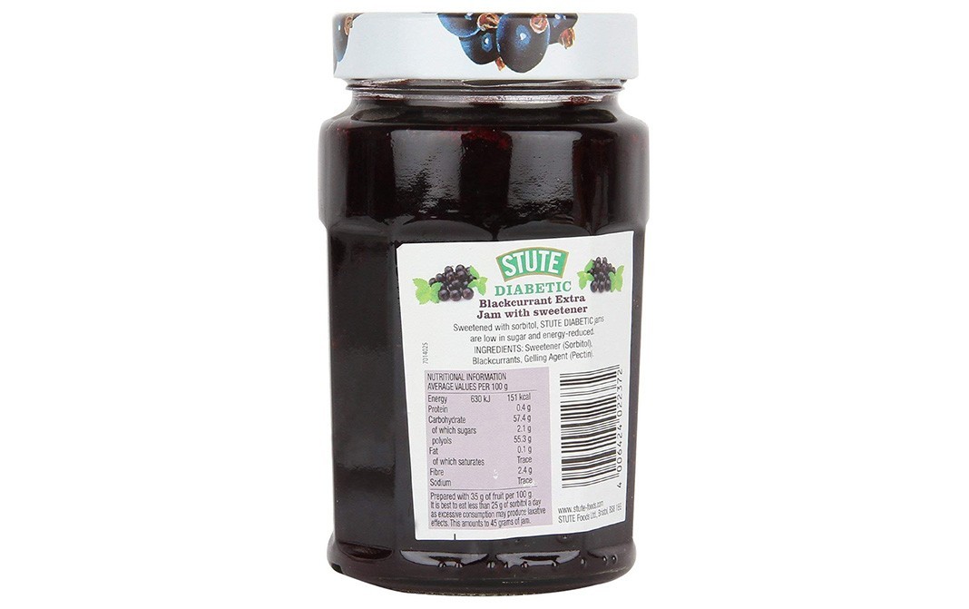 Stute Blackcurrant - Extra Jam   Glass Jar  430 grams